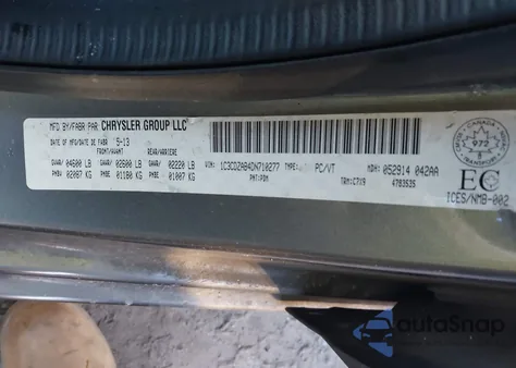 2013 Dodge Avenger z USA, uszkodzony, nr VIN 1C3CDZAB4DN710277